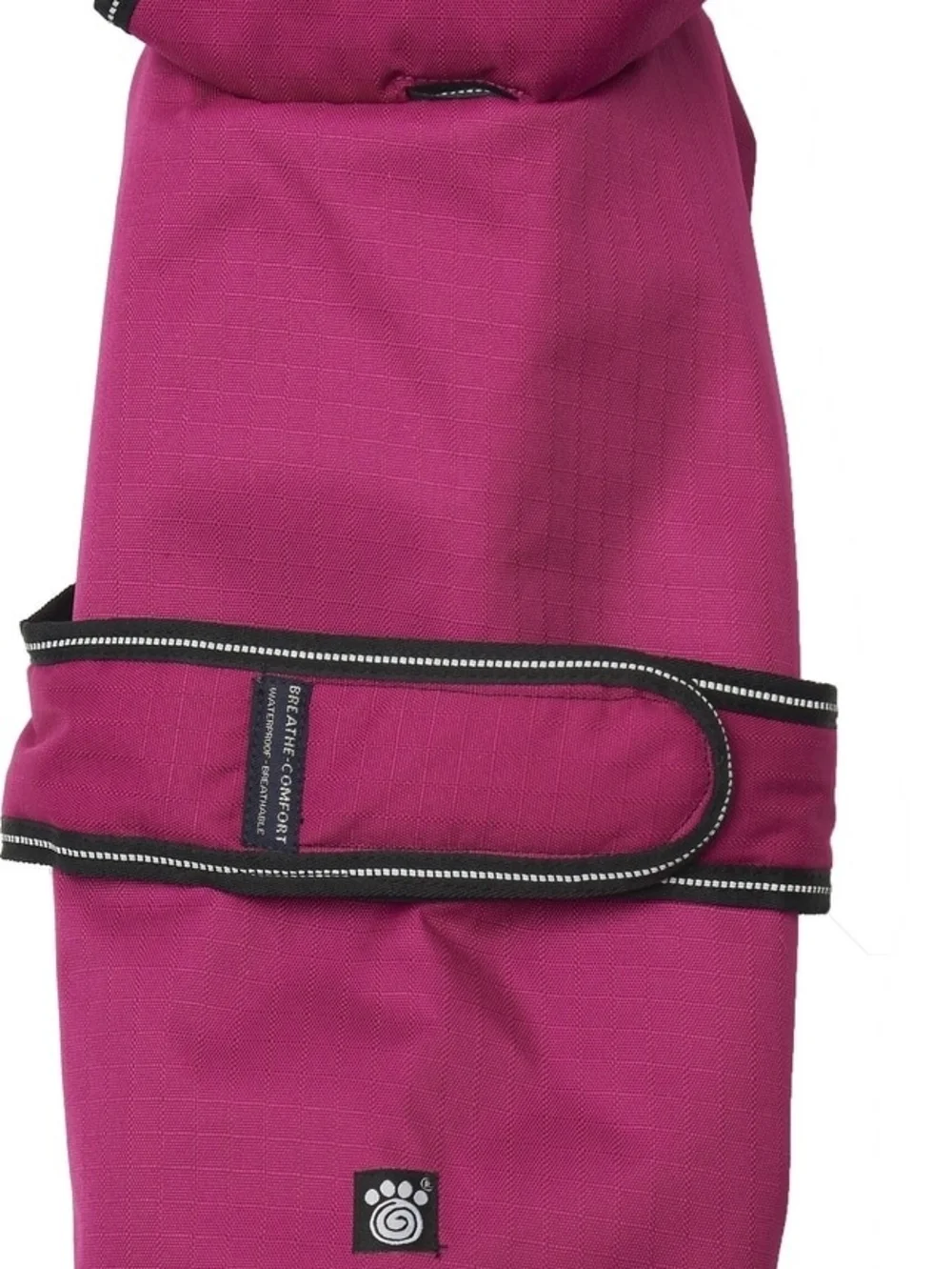 Magenta Waterproof Dog Coat with Reflective Trim